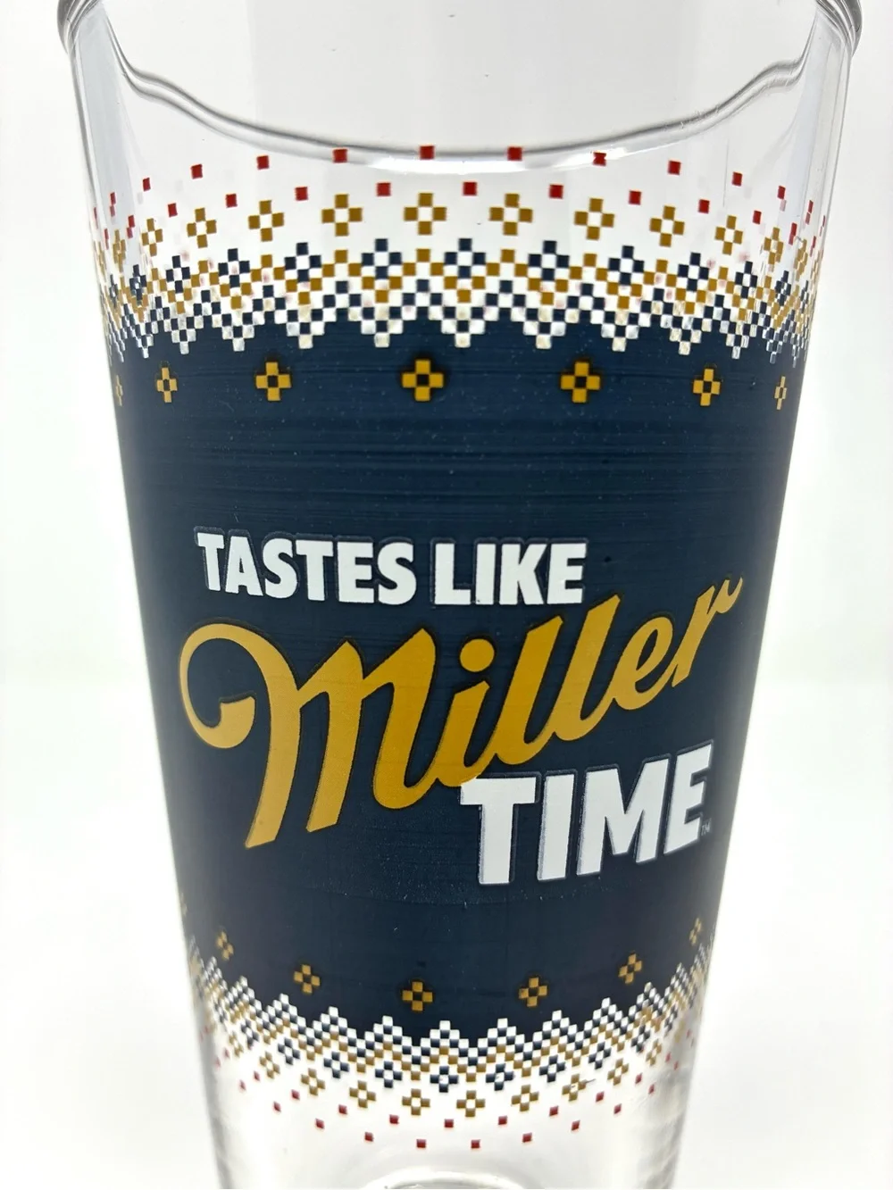 Miller Lite Pint Glasses Holiday Themed Knitwear Ugly Sweater Barware Brewery